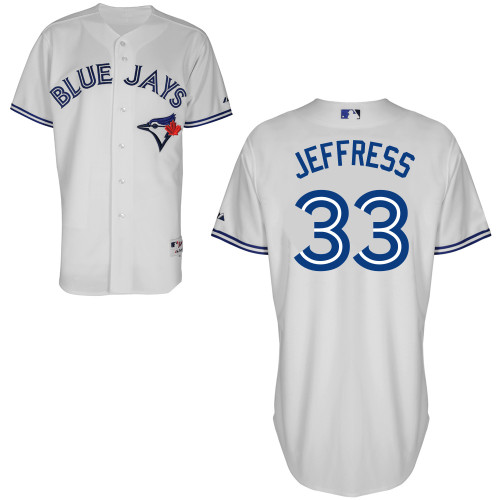 Jeremy Jeffress #33 MLB Jersey-Toronto Blue Jays Men's Authentic Home White Cool Base Baseball Jersey